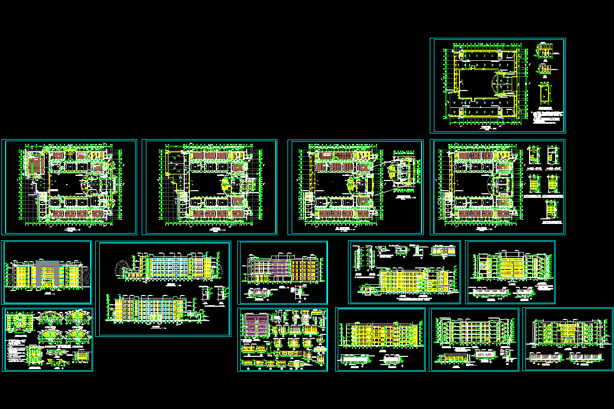 教学楼全套建筑施工图CAD图纸.dwg