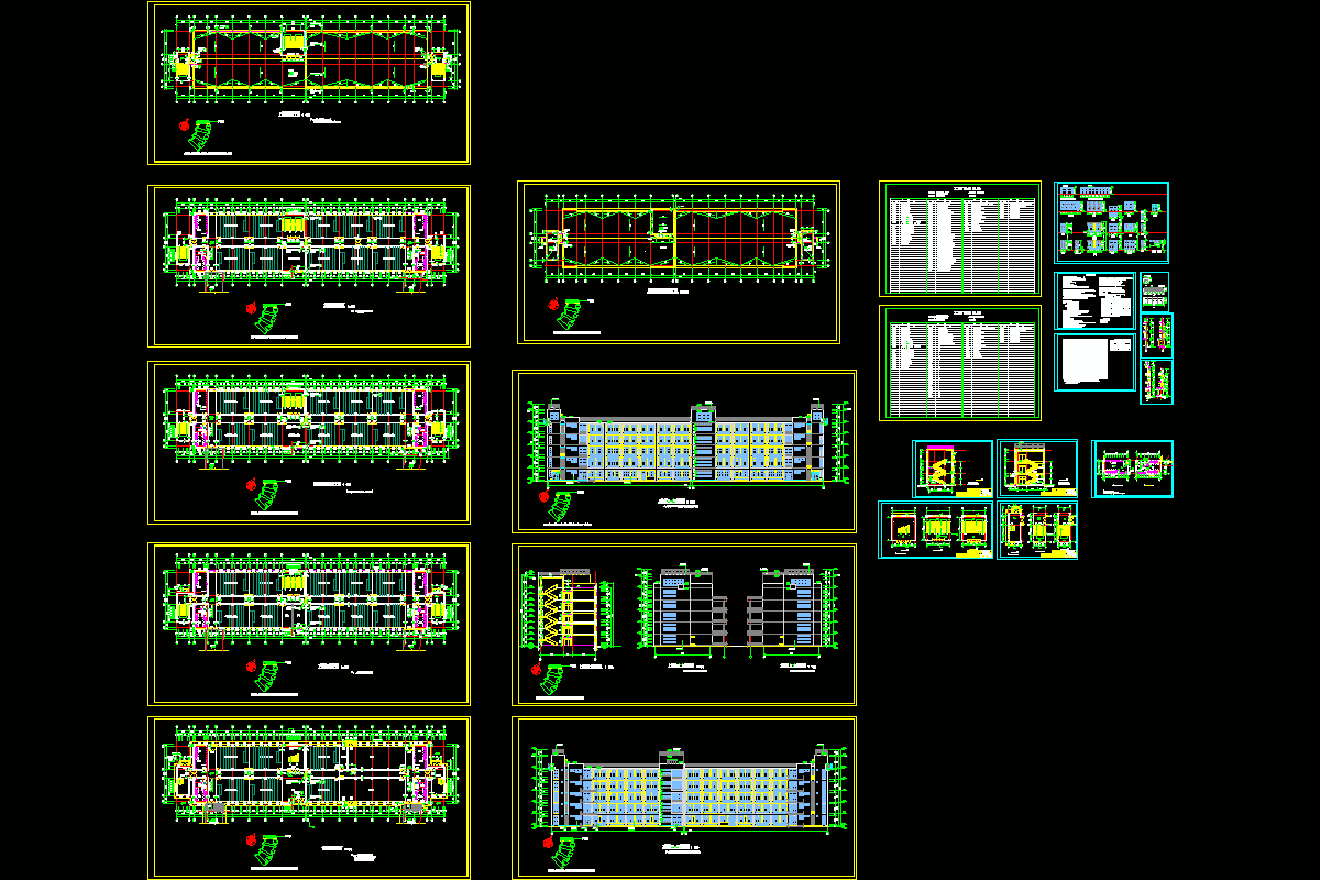 某技术学院教学楼施工图CAD图纸.dwg