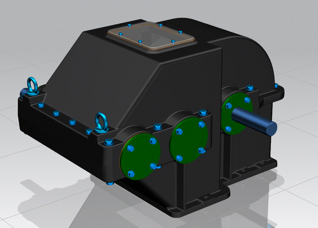 二级斜齿轮减速箱3D图纸UG模型.zip