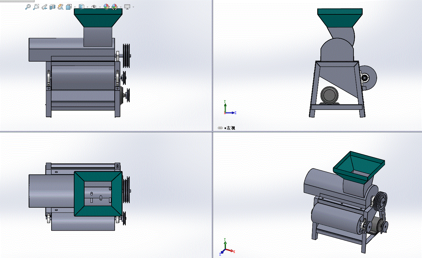 5TY-70型玉米脱粒机设计（二维CAD+Solidworks三维图纸+说明书）.zip