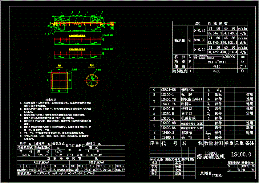 LS400双驱动螺旋输送机总图.dwg