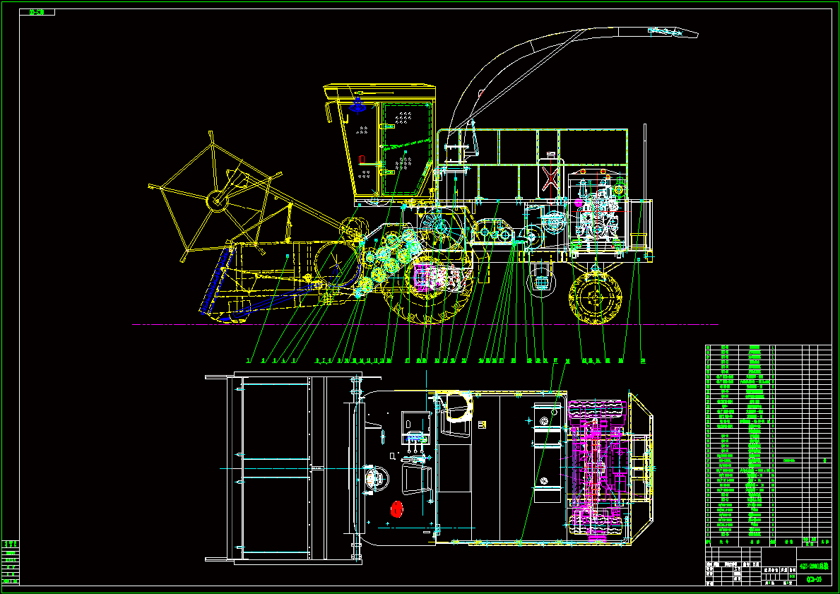 玉米青贮机总装图CAD图纸.dwg
