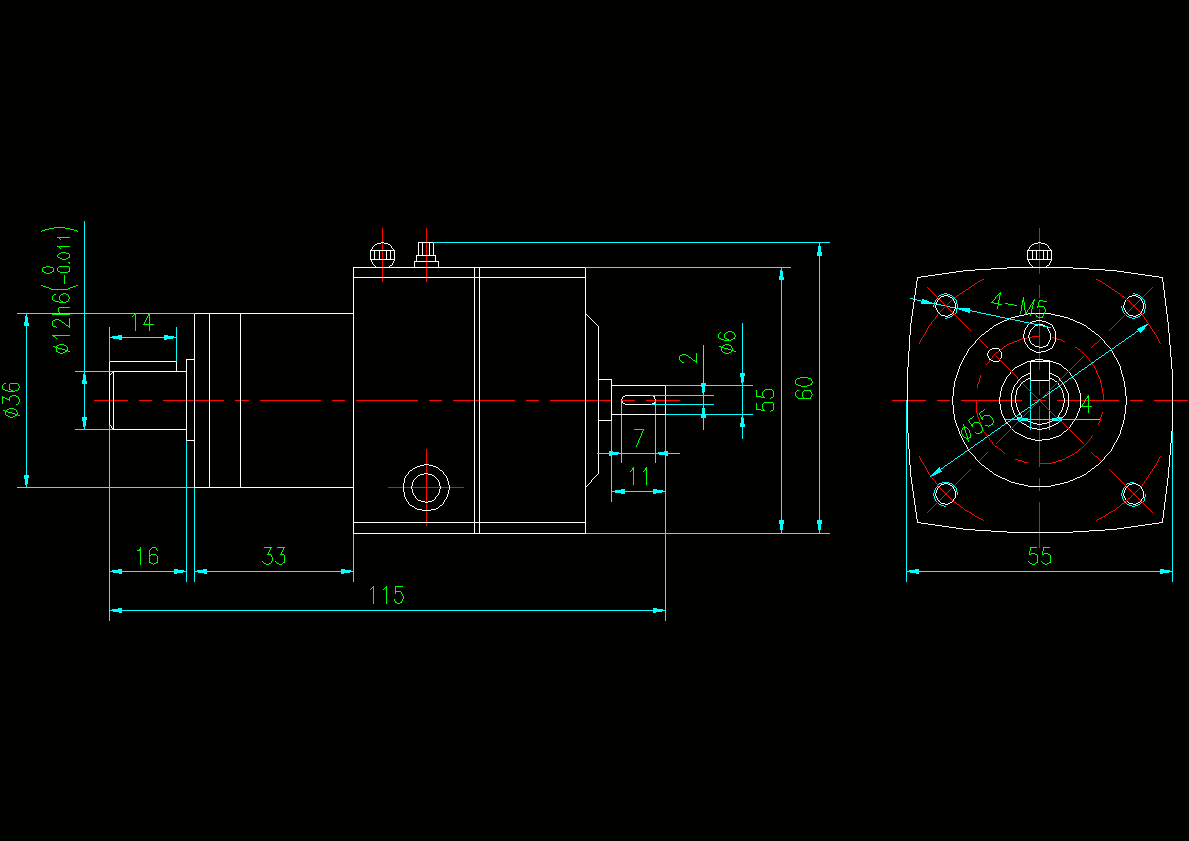 谐波减速器CAD图纸简图.dwg