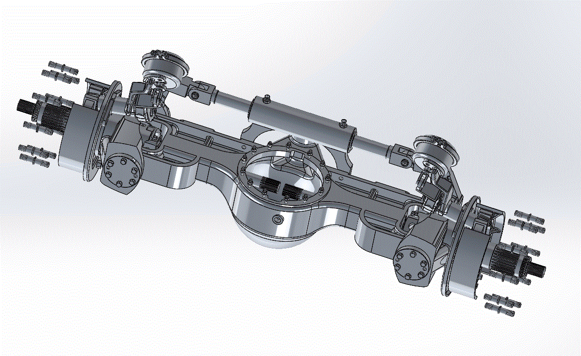 装载机转向驱动桥三维SolidWorks模型图纸.zip