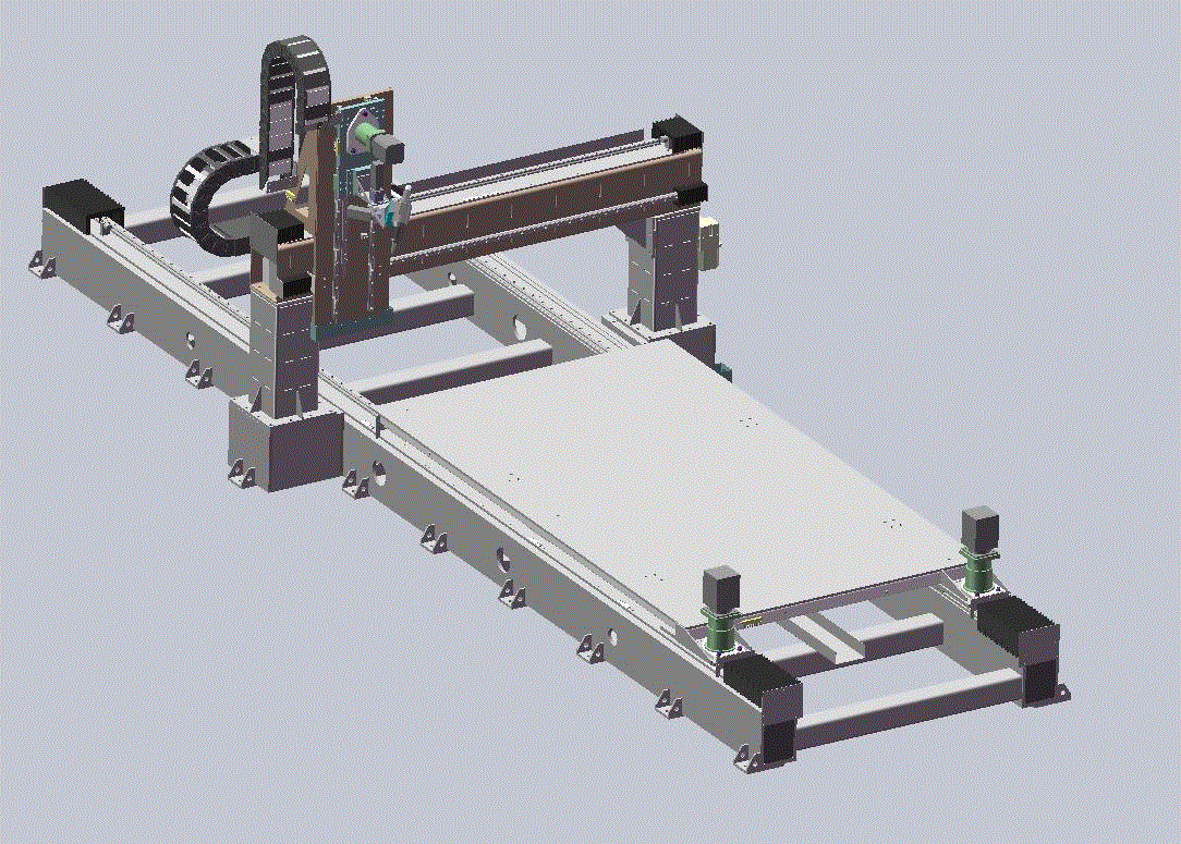 龙门式三维激光切割机3D图纸SOLIDWORKS三维模型.zip
