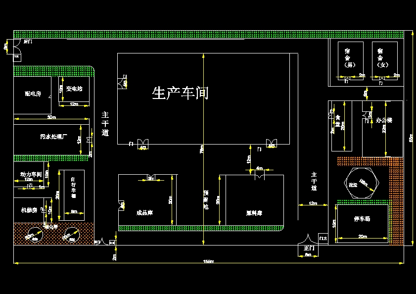 3万吨苹果醋工厂平面图.zip