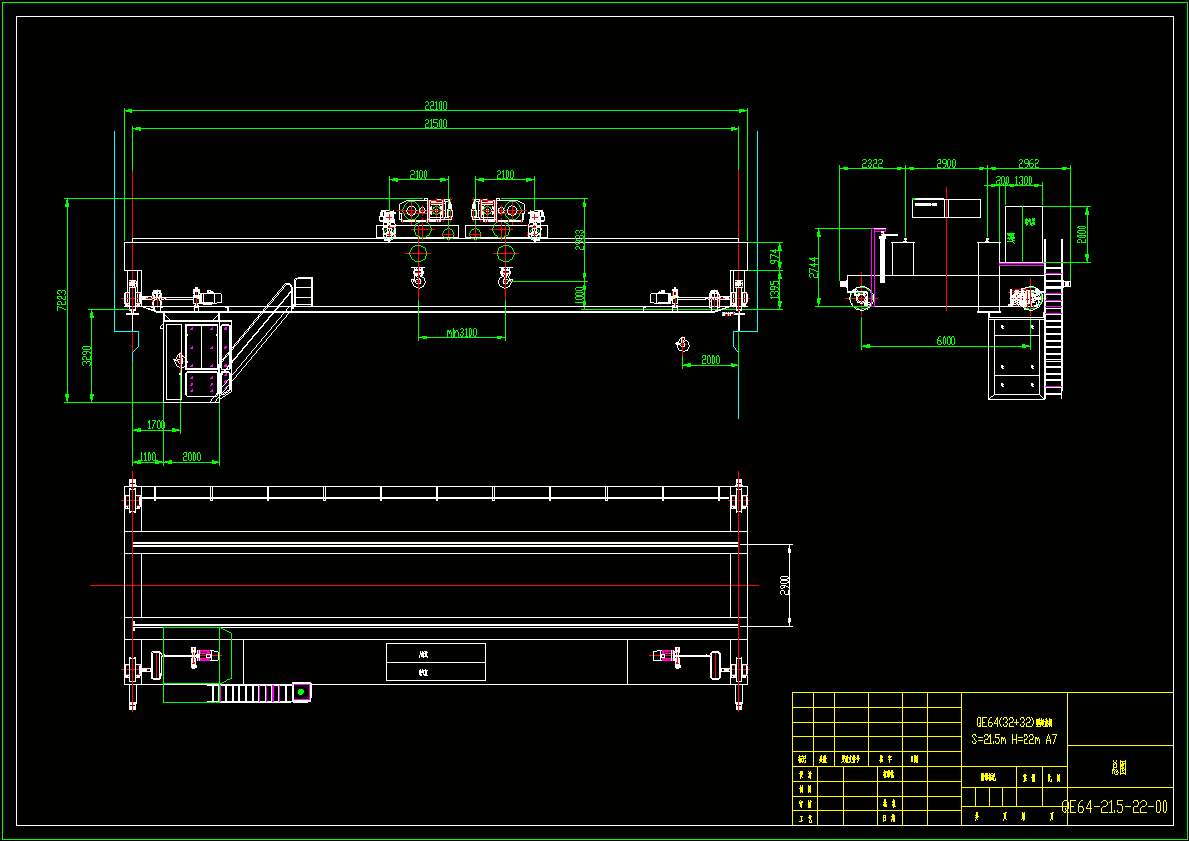 桥式起重机QE64(32 32)t-21.5m-19m A7.zip