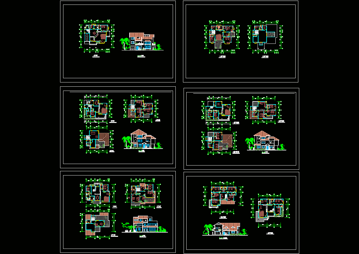 别墅建筑设计方案图CAD图纸.dwg