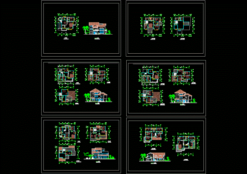 别墅建筑设计方案图CAD图纸.dwg