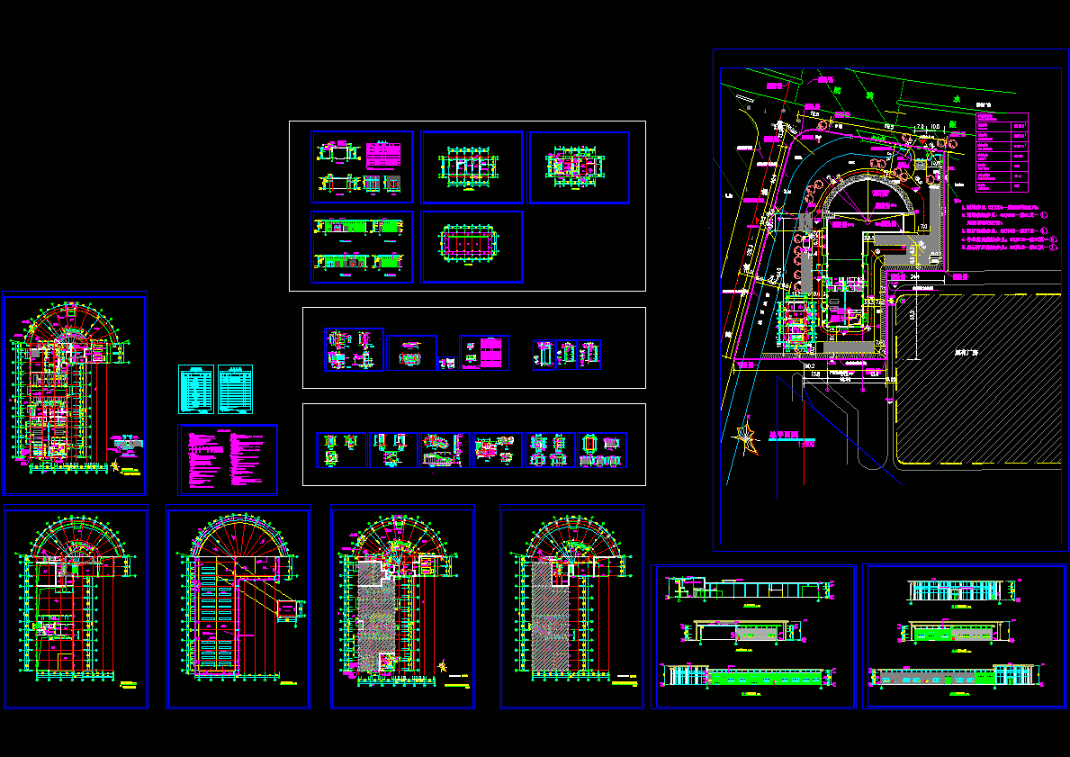 奔驰展厅建筑施工图CAD图纸.dwg