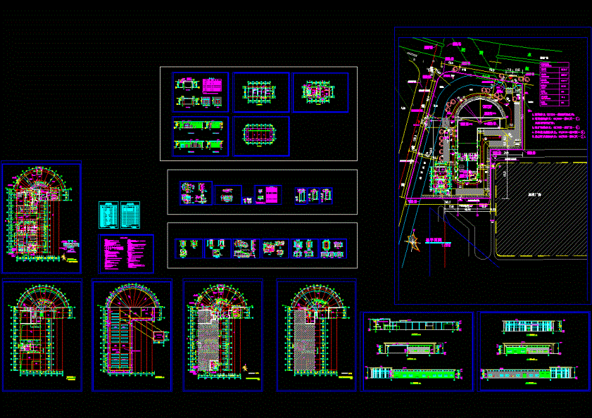 奔驰展厅建筑施工图CAD图纸.dwg