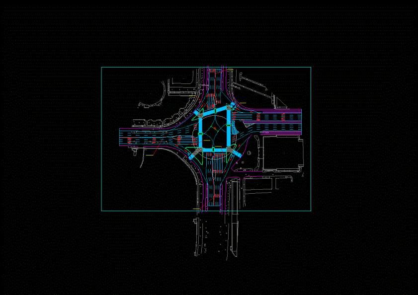 超大型路口交通设计CAD图纸.dwg