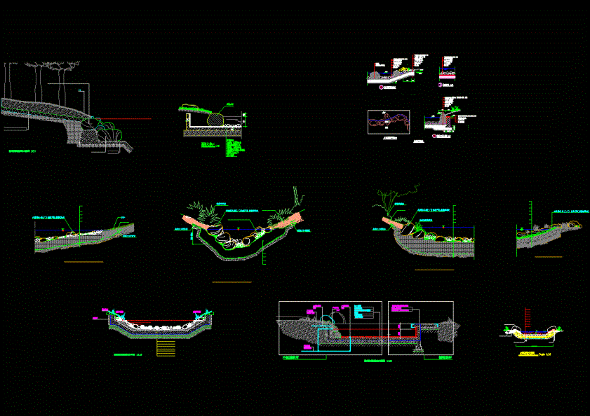 池底驳岸做法CAD图纸.dwg