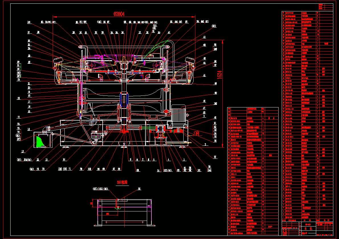 圆织机装配图CAD图纸.dwg