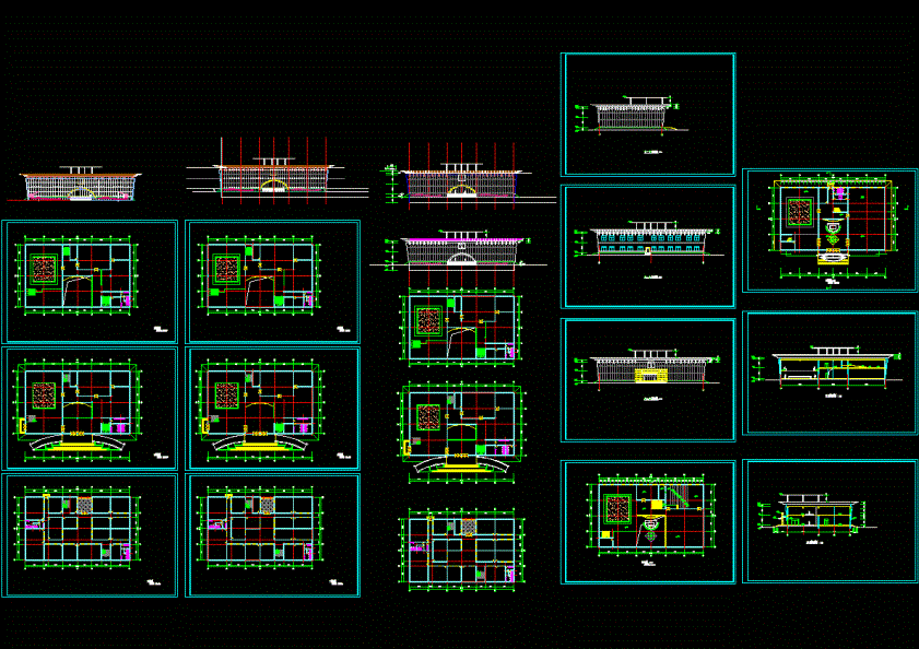 城市展览馆建筑图CAD图纸.dwg