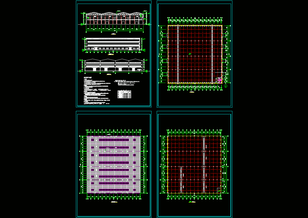 单层工业厂房建筑图CAD图纸.dwg