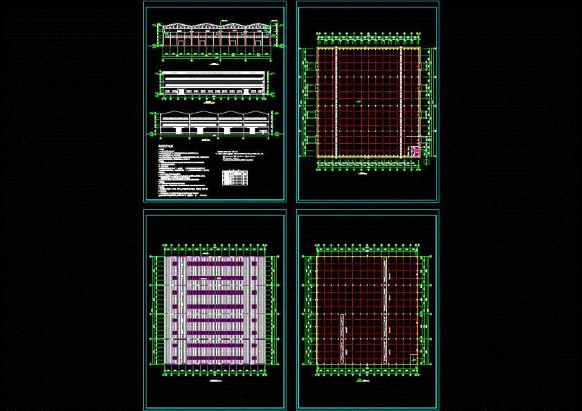 单层工业厂房建筑图CAD图纸.dwg