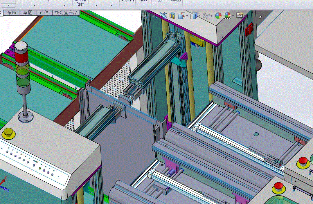 电子产品自动化生产流水线设备总体图3D模型_SolidWorks设计.zip