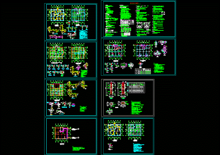 二层底框结构图CAD图纸.dwg