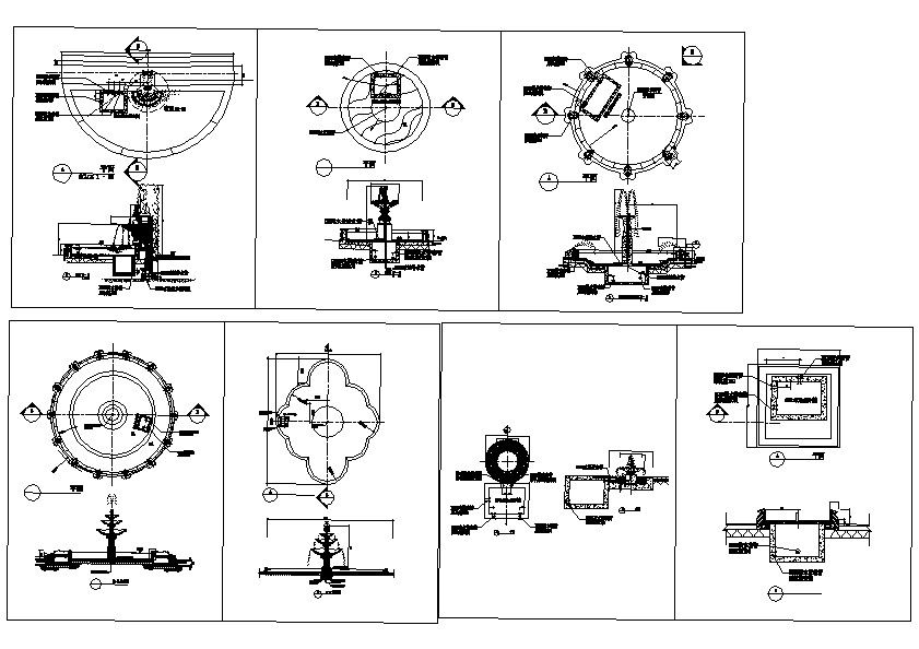 多款喷泉施工图纸CAD图纸.dwg