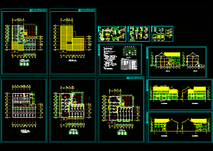 仿古清式公建建筑图CAD图纸.dwg