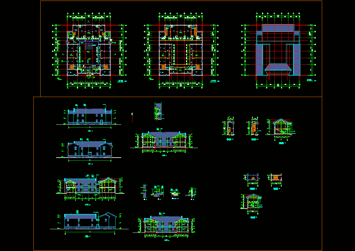 仿古建筑施工图CAD图纸.dwg