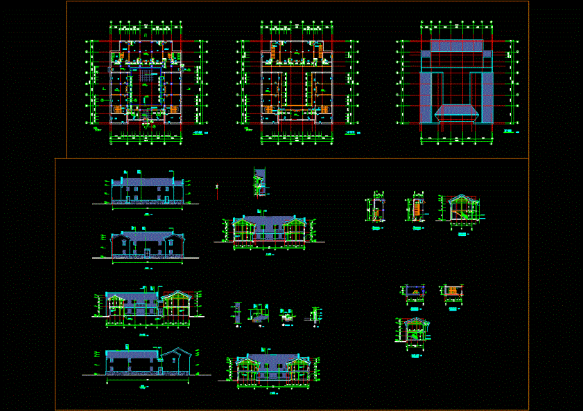 仿古建筑施工图CAD图纸.dwg