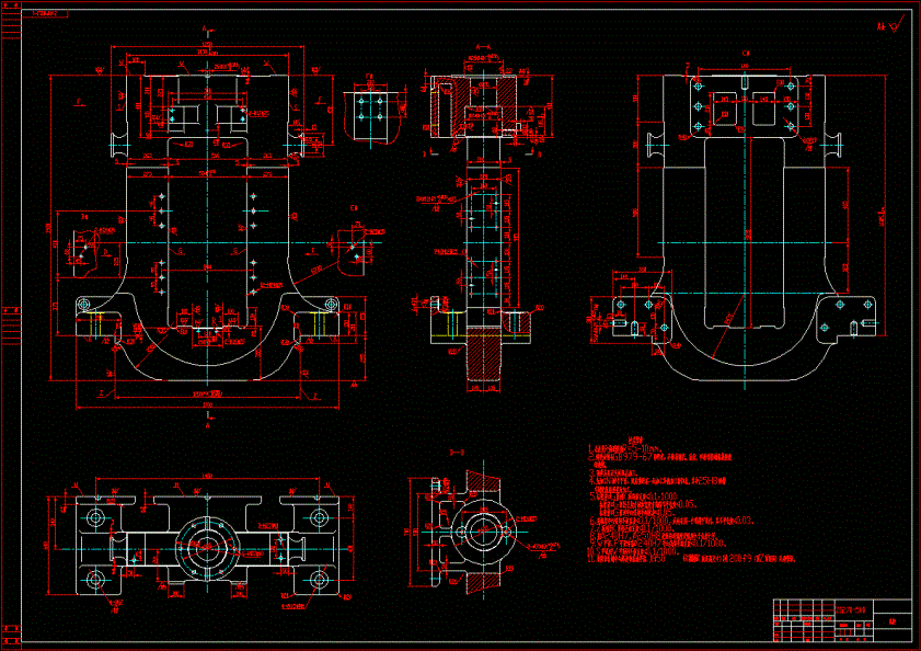 二辊平整机机架图CAD图纸.dwg