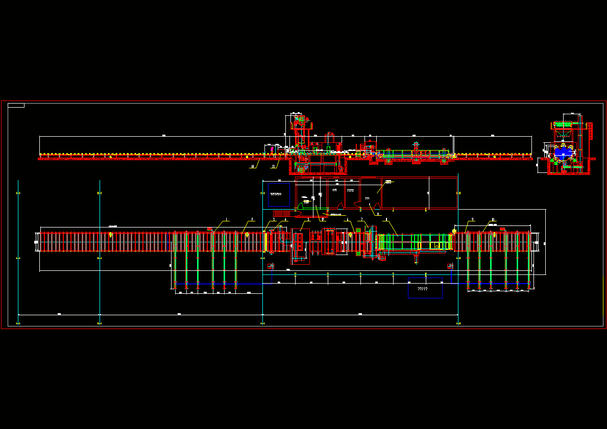 钢板抛丸清理线总图CAD图纸.dwg