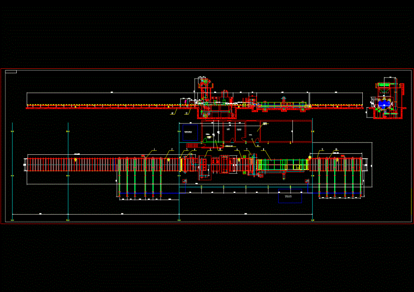 钢板抛丸清理线总图CAD图纸.dwg