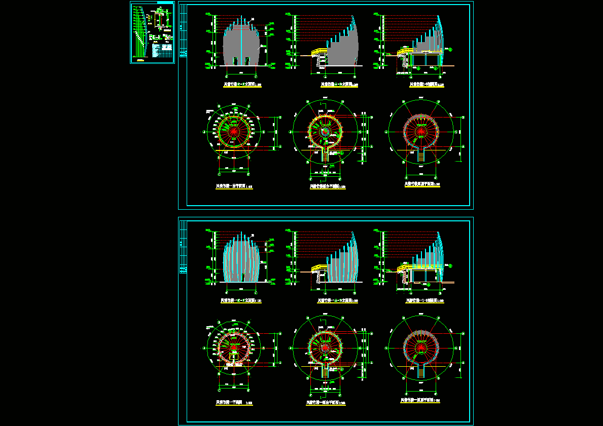 风情竹楼全套图CAD图纸.dwg
