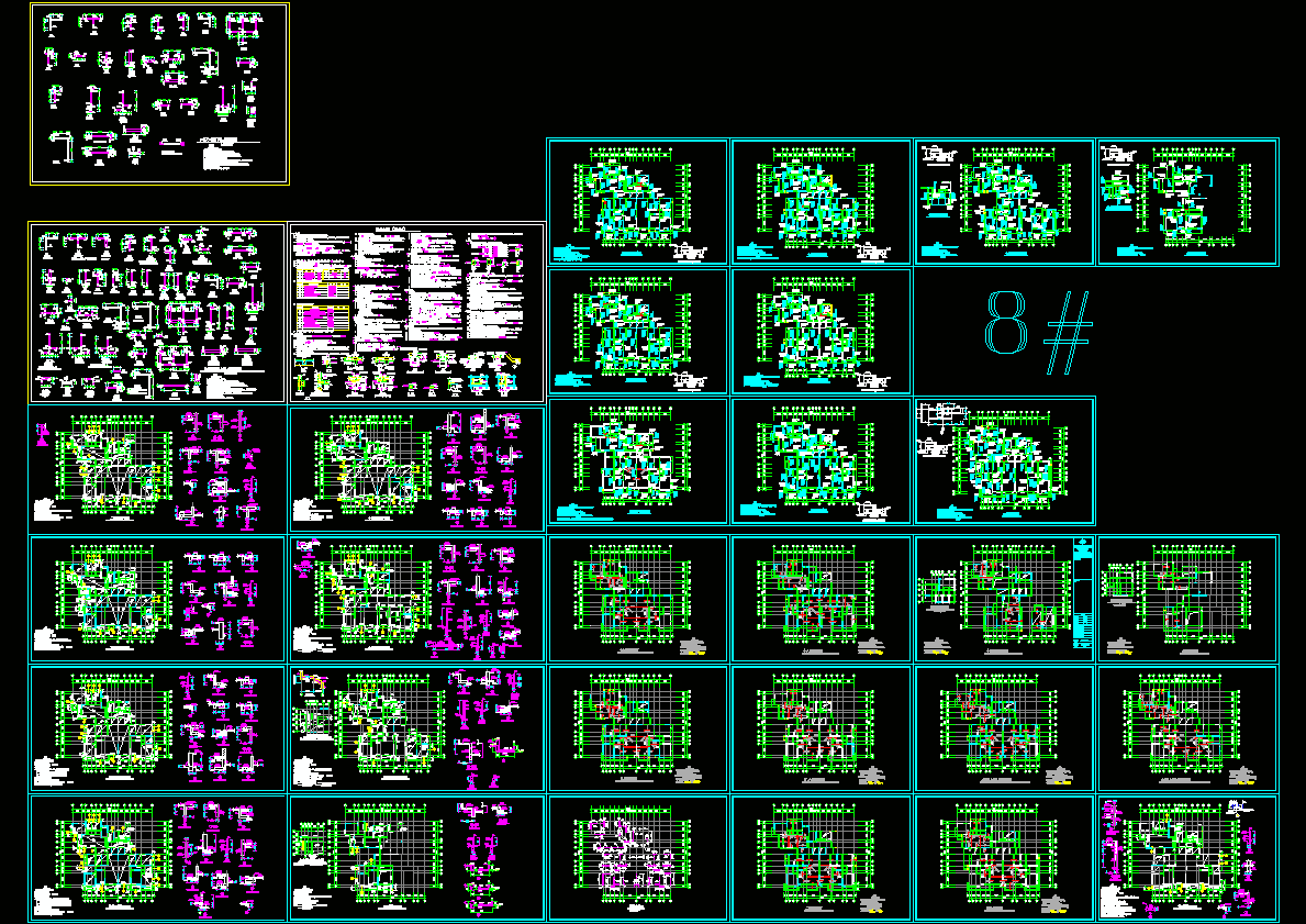 8#18层剪力墙住宅结构施工图CAD图纸.dwg