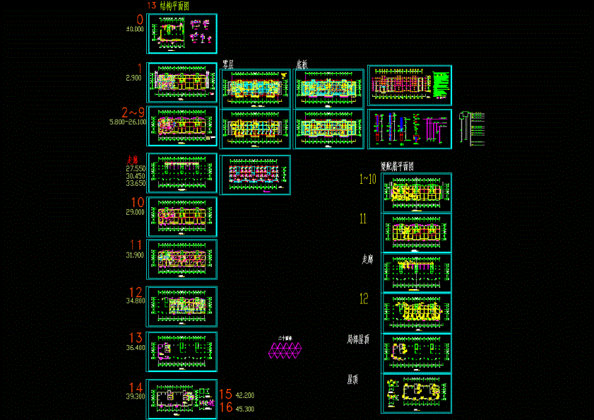 13层框剪结构施工图CAD图纸.dwg