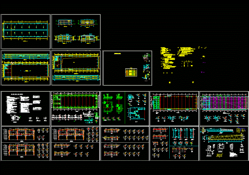 21米厂房建筑结构施工图CAD图纸.dwg