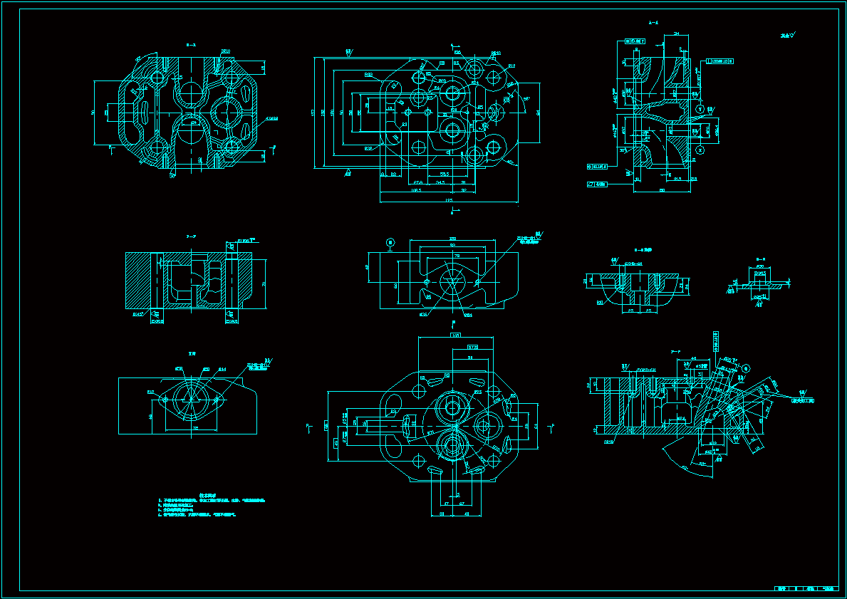 气缸盖CAD图纸.dwg