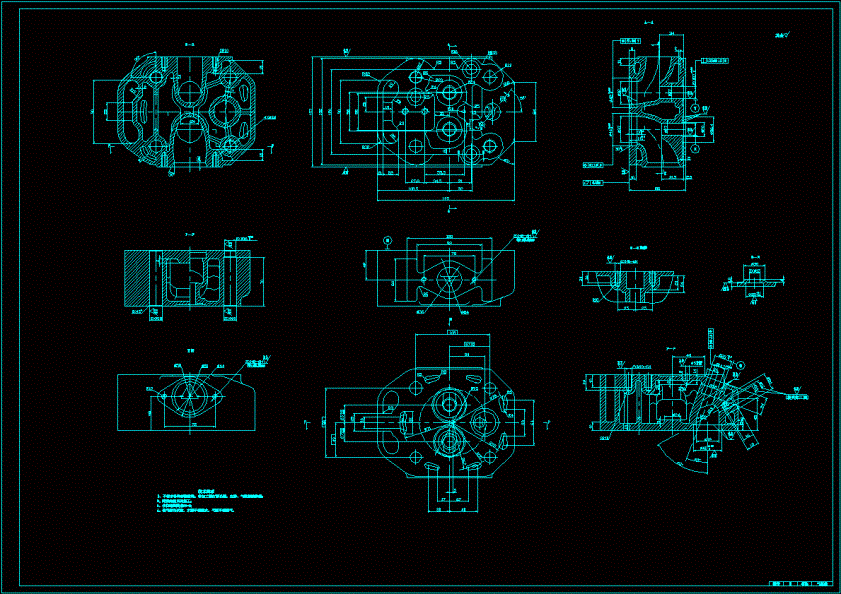 气缸盖CAD图纸.dwg