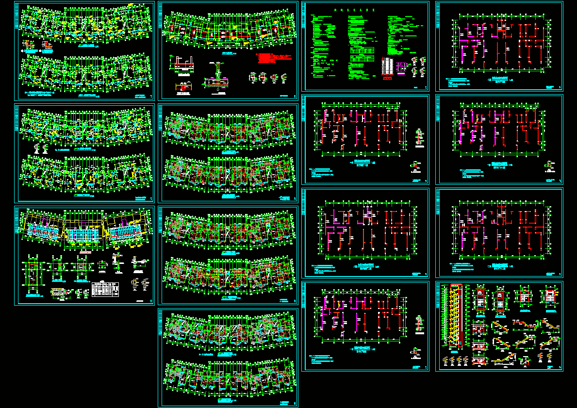 剪力墙小高层结构施工图CAD图纸.dwg