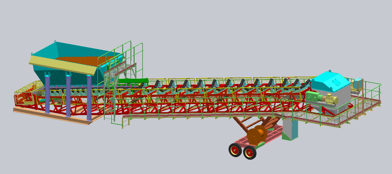 矿用带式输送机YD20-16皮带机三维图3D模型_SolidWorks设计图.zip