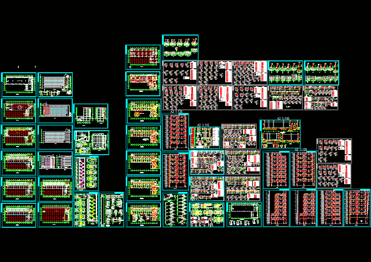 框剪结构商务楼建筑结构图CAD图纸.dwg