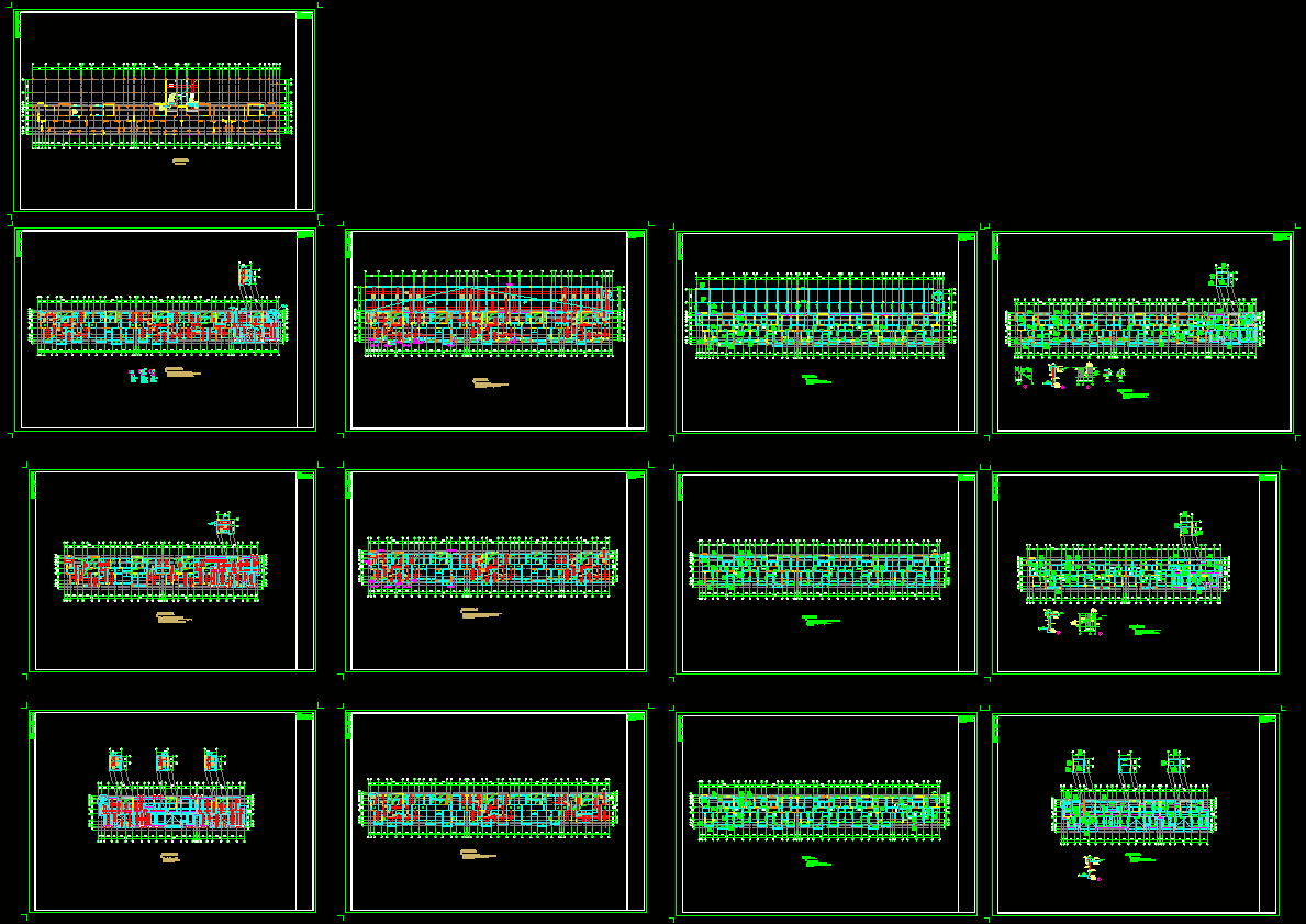 框架住宅基础平面结构图CAD图纸.dwg