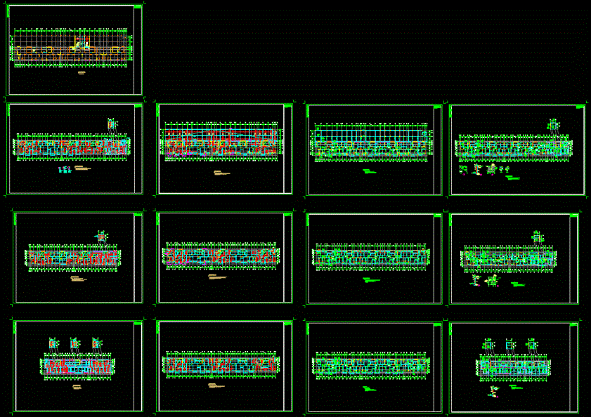 框架住宅基础平面结构图CAD图纸.dwg