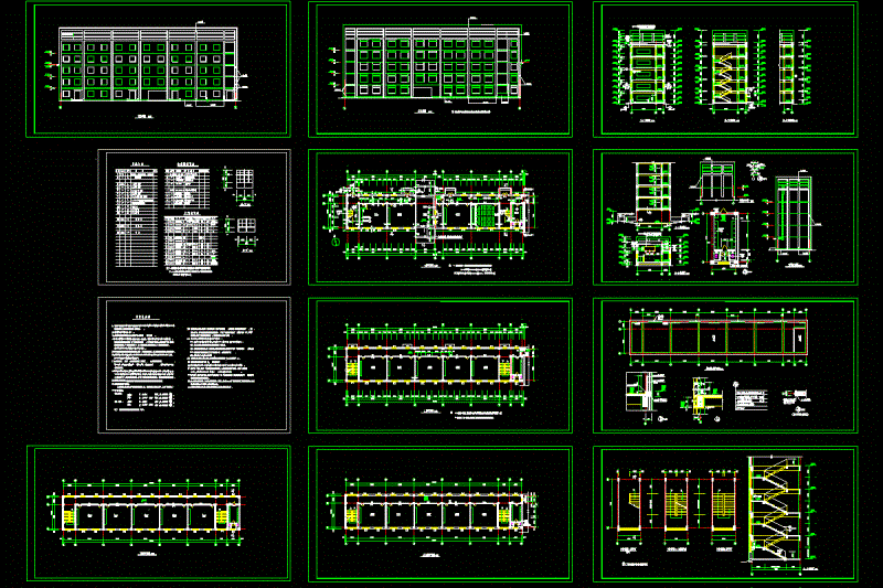 辽宁某中学全套施工图CAD图纸.dwg