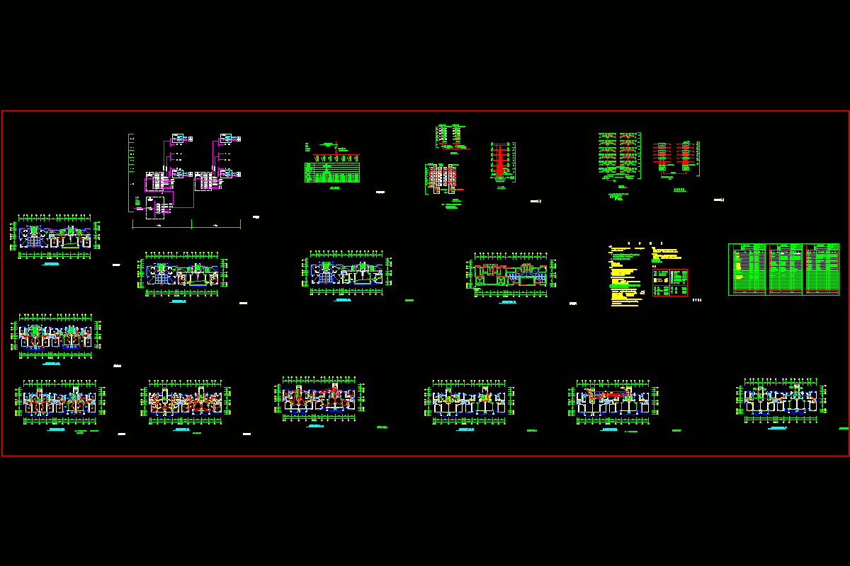 六层带跃层住宅电气图CAD图纸.dwg