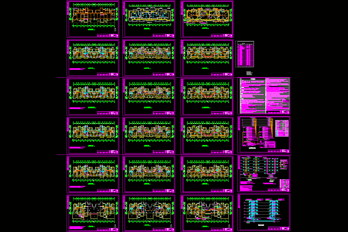 六层住宅电气全套CAD图纸.dwg