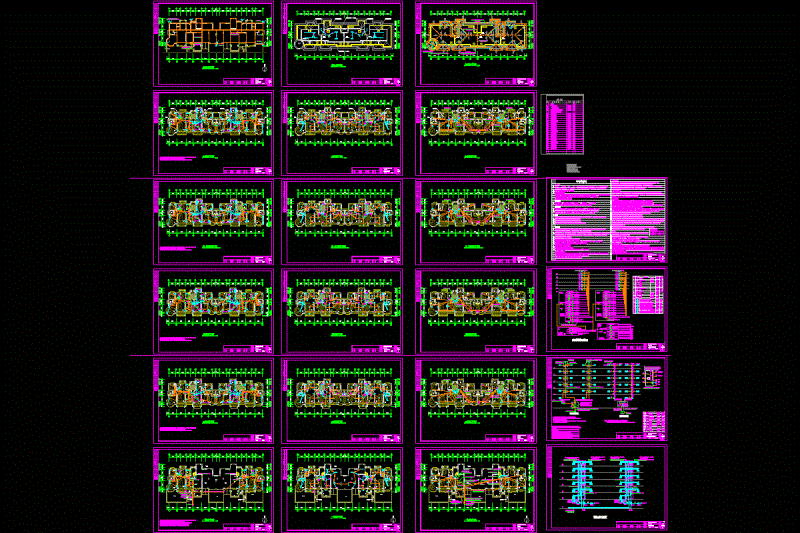 六层住宅电气全套CAD图纸.dwg