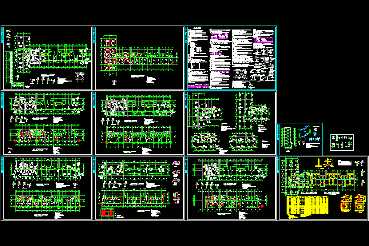 六层混合结构住宅楼结构施工图CAD图纸.dwg