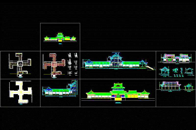 罗汉堂建筑图施工图CAD图纸.dwg