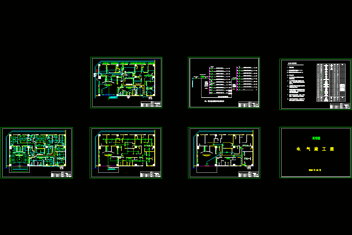美容院电气照明布线图CAD图纸.dwg