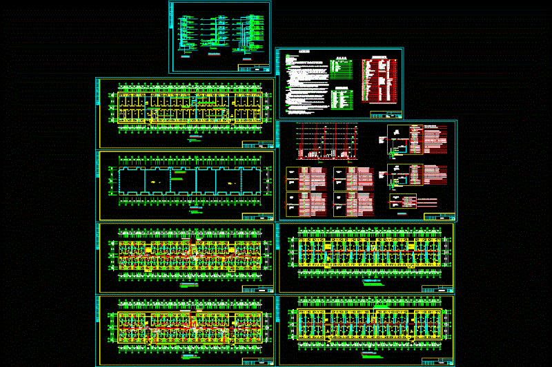某大学六层学生公寓全套电图CAD图纸.dwg