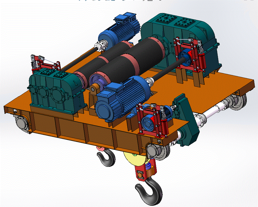 通用桥式起重机小车SolidWorks三维图纸模型.zip